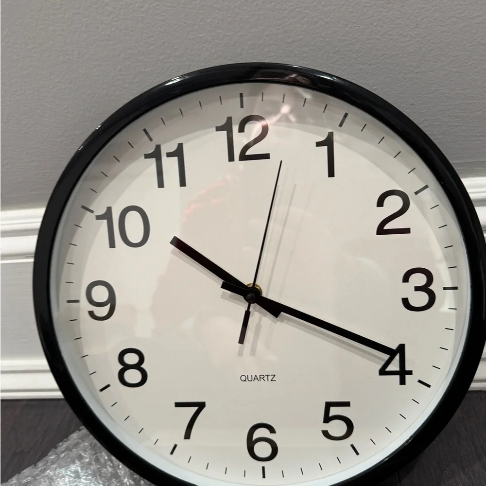 NWT 12in Classic Black Wall Clock- Lightweight